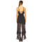 New Fashion Summer Custom logo Sleeveless Backless V neck Sexy Woman's High low Dress