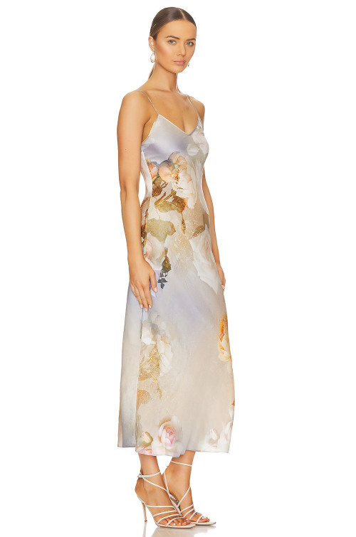 2025 Summer New Arrival Hot Selling Adjustable Straps Satin Fabric Slip on Ladies' Dress