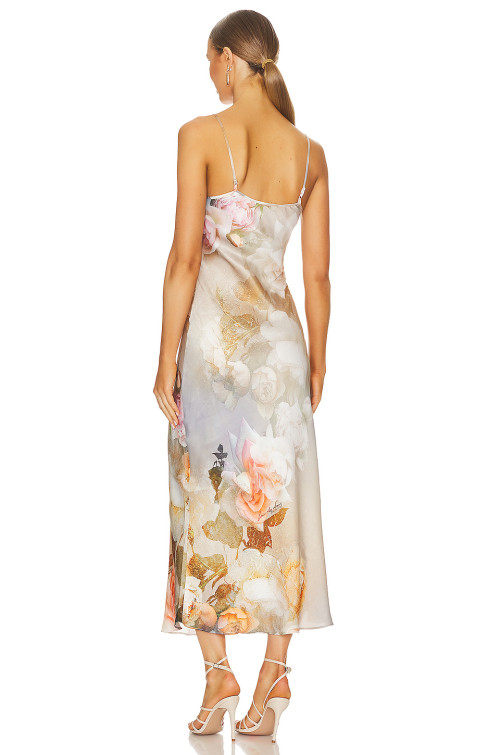 2025 Summer New Arrival Hot Selling Adjustable Straps Satin Fabric Slip on Ladies' Dress