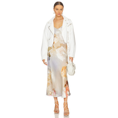 2025 Summer New Arrival Hot Selling Adjustable Straps Satin Fabric Slip on Ladies' Dress