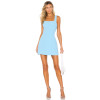 Sexy Sleeveless Backless Skirt with Side Pockets Chiffon Front Patch Pockets for Ladies Mini Skirt