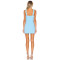 Sexy Sleeveless Backless Skirt with Side Pockets Chiffon Front Patch Pockets for Ladies Mini Skirt