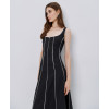 2025 New Design Deep round neckline Back Invisible Zipper Sleeveless Woman's Midi Dress