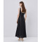 2025 New Design Deep round neckline Back Invisible Zipper Sleeveless Woman's Midi Dress