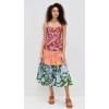 Female Free Vintage Color Floral Print Dress Elegant Sleeveless Sweat Heart Slim Mid- Length Dresses