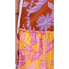 Female Free Vintage Color Floral Print Dress Elegant Sleeveless Sweat Heart Slim Mid- Length Dresses