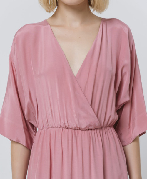 New Design Fashionable Mid-sleeveless V-neck Side split Casual Elegant Woman's dress