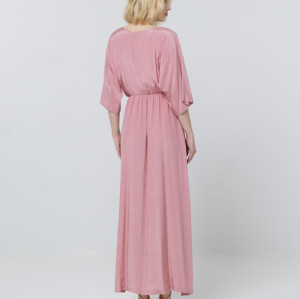 New Design Fashionable Mid-sleeveless V-neck Side split Casual Elegant Woman's dress