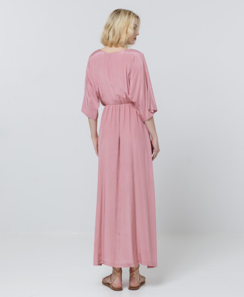 New Design Fashionable Mid-sleeveless V-neck Side split Casual Elegant Woman's dress