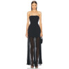 New Design High quality Sleeveless Off shoulder Strapless Mesh Paneled Woman's Dress