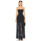 New Design High quality Sleeveless Off shoulder Strapless Mesh Paneled Woman's Dress