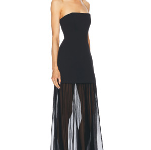 New Design High quality Sleeveless Off shoulder Strapless Mesh Paneled Woman's Dress