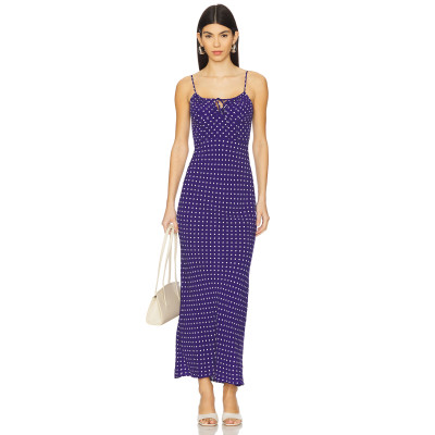 Elegant Casual New Design High quality Sleeveless Cut out Round polka Woman's Dress