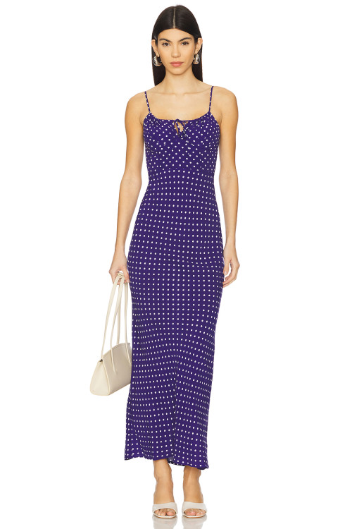 Elegant Casual New Design High quality Sleeveless Cut out Round polka Woman's Dress