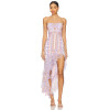 2025 New Fashionable Elegant Floral Halter Asymmetrical Ruffled Side split Woman's Midi Dress