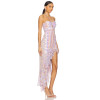 2025 New Fashionable Elegant Floral Halter Asymmetrical Ruffled Side split Woman's Midi Dress