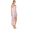 2025 New Fashionable Elegant Floral Halter Asymmetrical Ruffled Side split Woman's Midi Dress