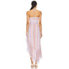 2025 New Fashionable Elegant Floral Halter Asymmetrical Ruffled Side split Woman's Midi Dress