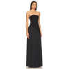 Fashion Forward Off Shoulder Open Back Pleated Satin Skirt in Boned Plain Weave for Women