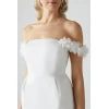 Women's Fashion Off Shoulder Solid Color Hip Wrap Ruffle High Waist Lady Dresses