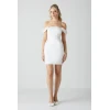 Women's Fashion Off Shoulder Solid Color Hip Wrap Ruffle High Waist Lady Dresses