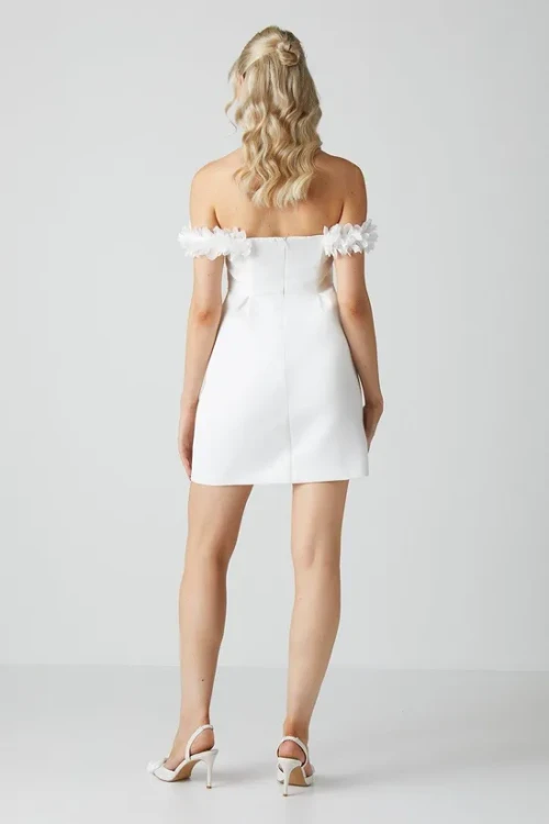 Women's Fashion Off Shoulder Solid Color Hip Wrap Ruffle High Waist Lady Dresses