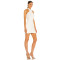 Red Crinkled Chiffon Sleeveless Backless Halter Neck Design Slight Ruffles Mini Dress