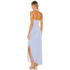 Customizable Halter Strap Style Frayed Edge Side Ruffles Bodycon Women Maxi Dress