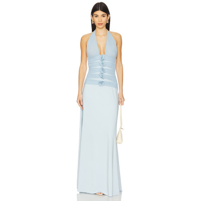 Fashionable Halter neck New Design Sexy Gentle Backless Elegant Woman's Long Dress