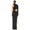 Elegant Sexy Formal Black Bodycon High Slit Cut Out One Shoulder Evening Party Dress