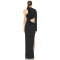Elegant Sexy Formal Black Bodycon High Slit Cut Out One Shoulder Evening Party Dress