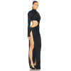 Elegant Sexy Formal Black Bodycon High Slit Cut Out One Shoulder Evening Party Dress