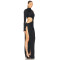 Elegant Sexy Formal Black Bodycon High Slit Cut Out One Shoulder Evening Party Dress