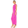 Elegant One Shoulder Style Side Slit Ruffled Hem Ruffled Crepe Fabric Ladies Long Dress