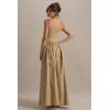 Customized High Quality Elegant Side split V neck Camisole Sexy Woman's Maxi Dress