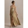 Customized High Quality Elegant Side split V neck Camisole Sexy Woman's Maxi Dress