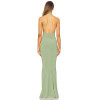 Elegant Slip on Style Halter Strap Medium Weight Slimming Plain Weave Fabric Ladies Long Dress