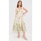 Women's Cute Vacation Style  Square Open Back High Waist Artwork Print Casual Dress