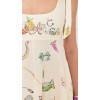 Women's Cute Vacation Style  Square Open Back High Waist Artwork Print Casual Dress