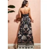 Sexy Fashion Women's Dress Halter Open Back Tight Waist High Slit Floral Print Casual Dress