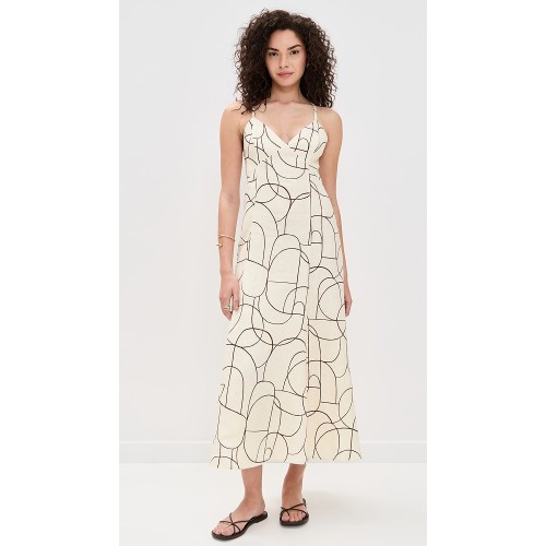 Women's Sample Camisole V-Neck Cut Out High Tight Waist Geometric Print Casual Dress
