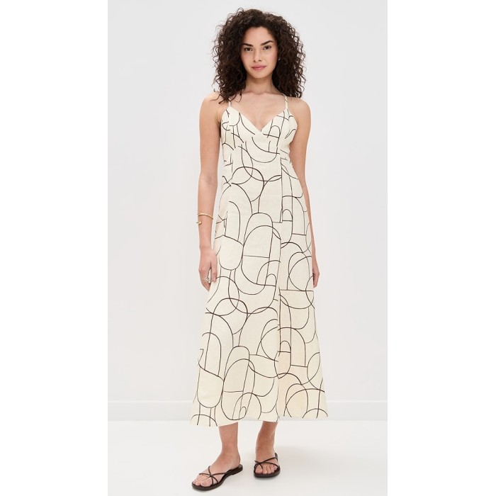 Women's Sample Camisole V-Neck Cut Out High Tight Waist Geometric Print Casual Dress