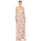 Romantic Long sleeve Breathable Side split Flowy Waist Cut out Floral print Woman's Maxi Dress