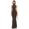 2025 New Style Sexy Halter Neck High Collar Body Hugging Mermaid Style Maxi Dress for Women
