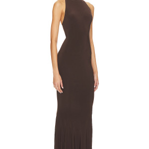 2025 New Style Sexy Halter Neck High Collar Body Hugging Mermaid Style Maxi Dress for Women