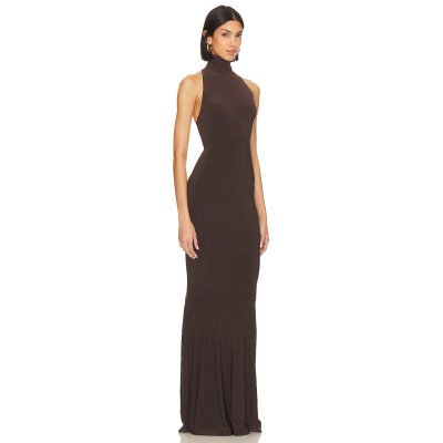 2025 New Style Sexy Halter Neck High Collar Body Hugging Mermaid Style Maxi Dress for Women