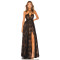 Lacy Delicate Intricate Exquisite GlamorousSide split Elegant Deep V neck Cross strapped Long Dress