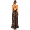 Lacy Delicate Intricate Exquisite GlamorousSide split Elegant Deep V neck Cross strapped Long Dress