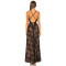 Lacy Delicate Intricate Exquisite GlamorousSide split Elegant Deep V neck Cross strapped Long Dress