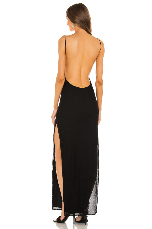 Sleek Modern Chic Backless Elegant Glamorous Sophisticated Side split Ladies Dress